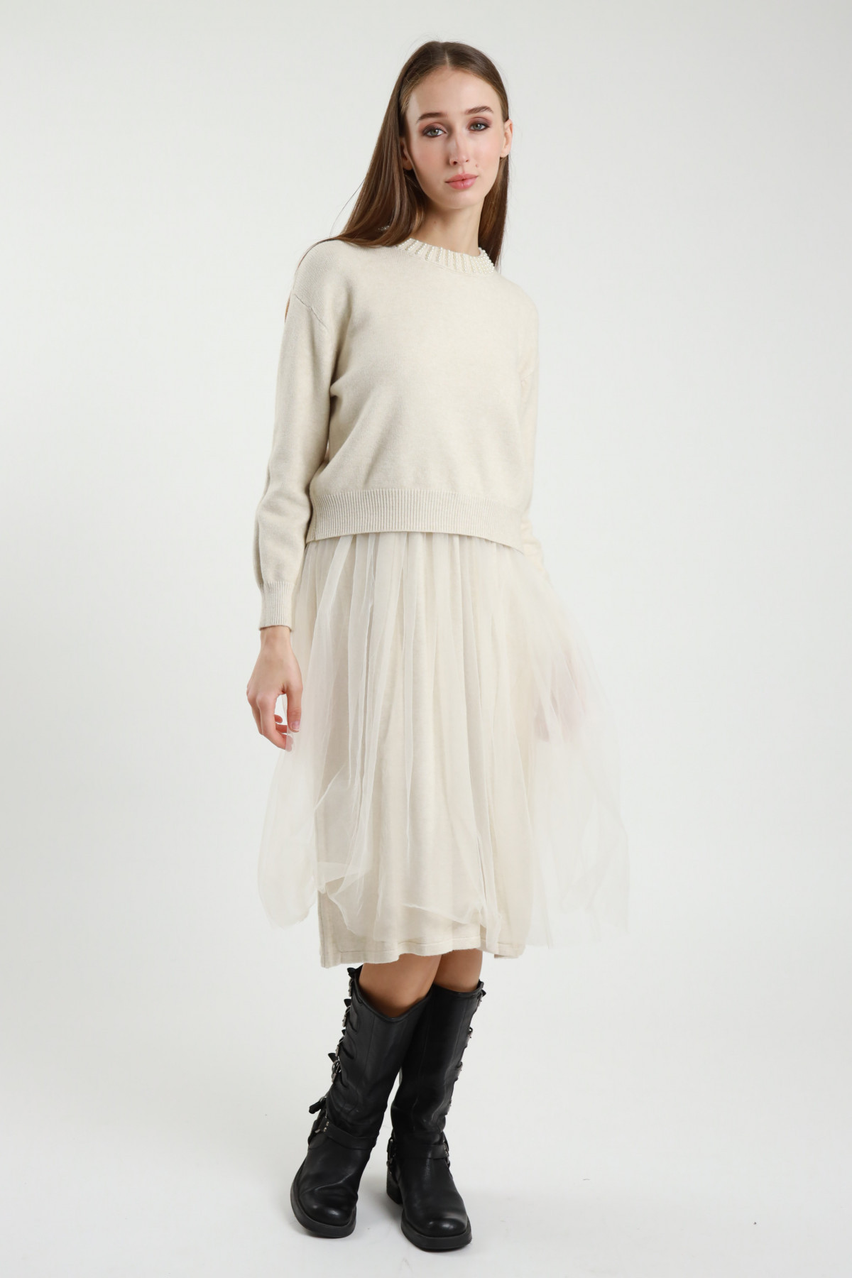 Knitted + Tulle Dress