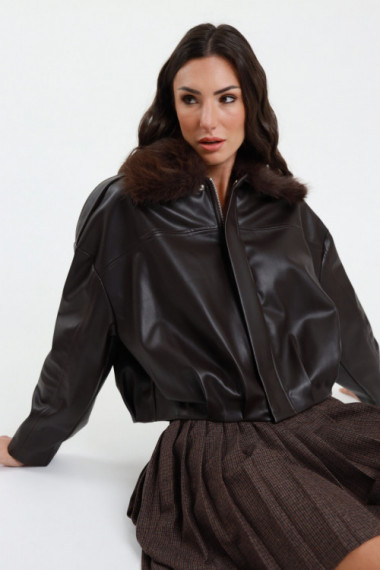 Bomber Ecopelle con Ecopelliccia