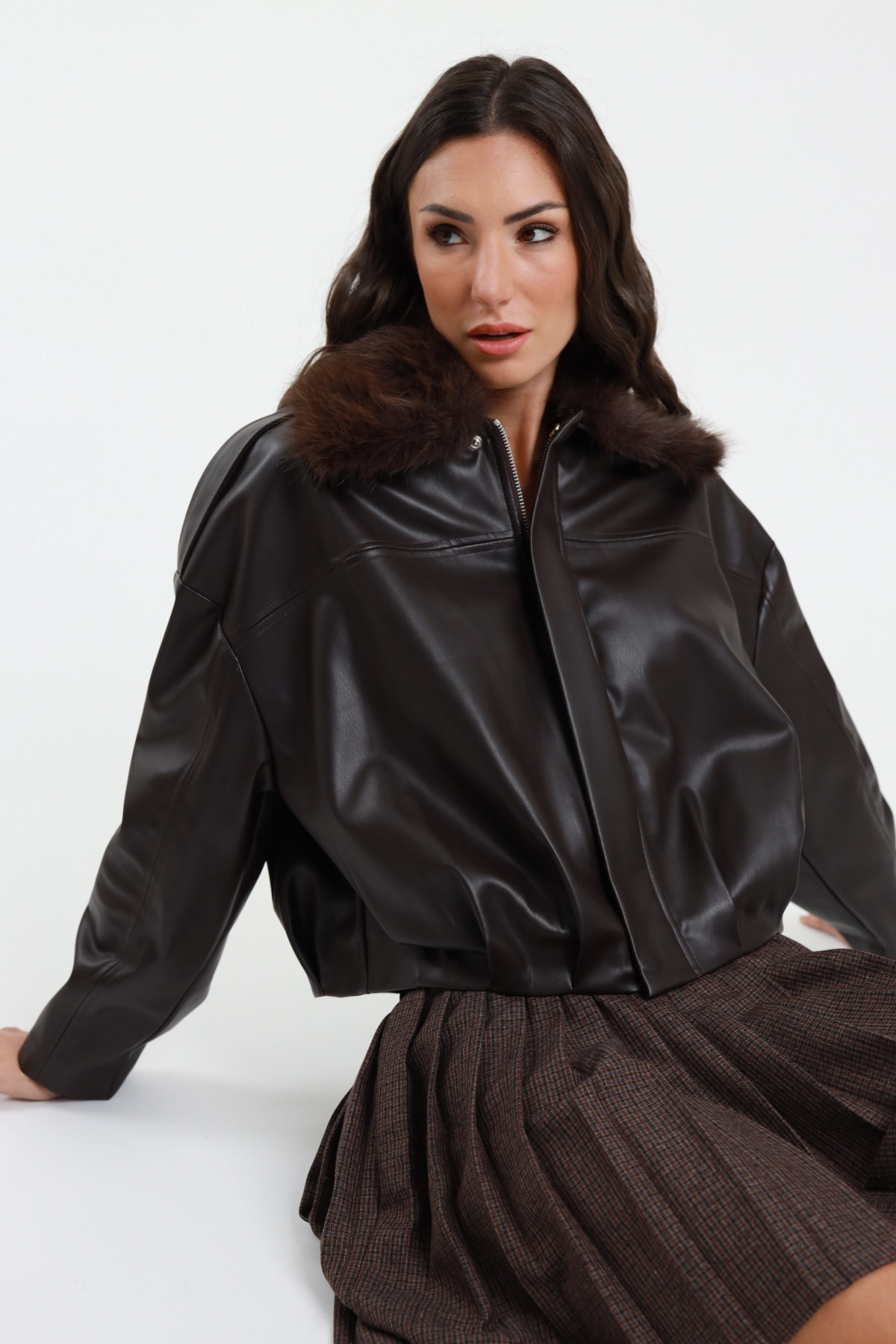 Bomber Ecopelle con Ecopelliccia