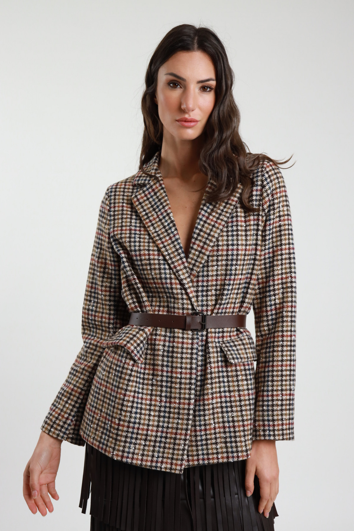 Giacca Check con Cintura