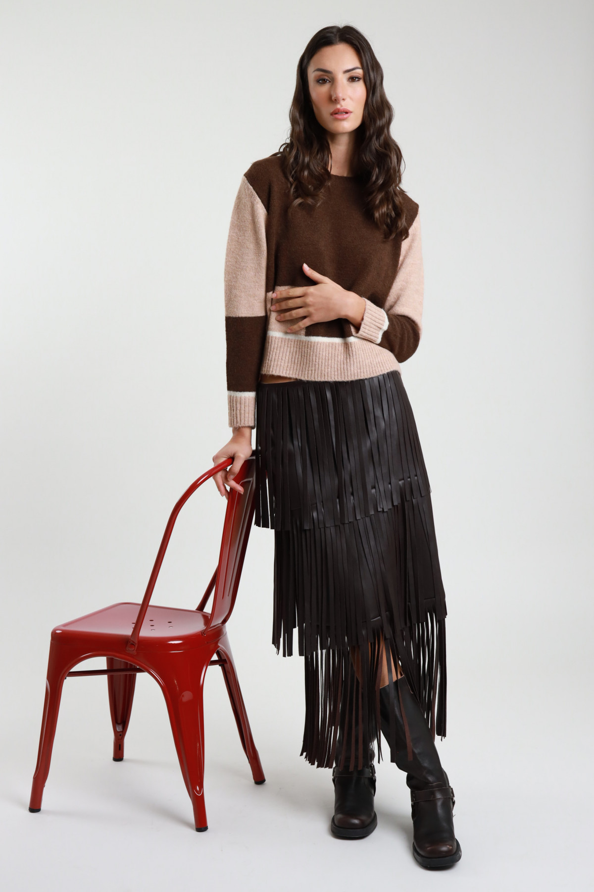 Gonna Ecopelle Frange