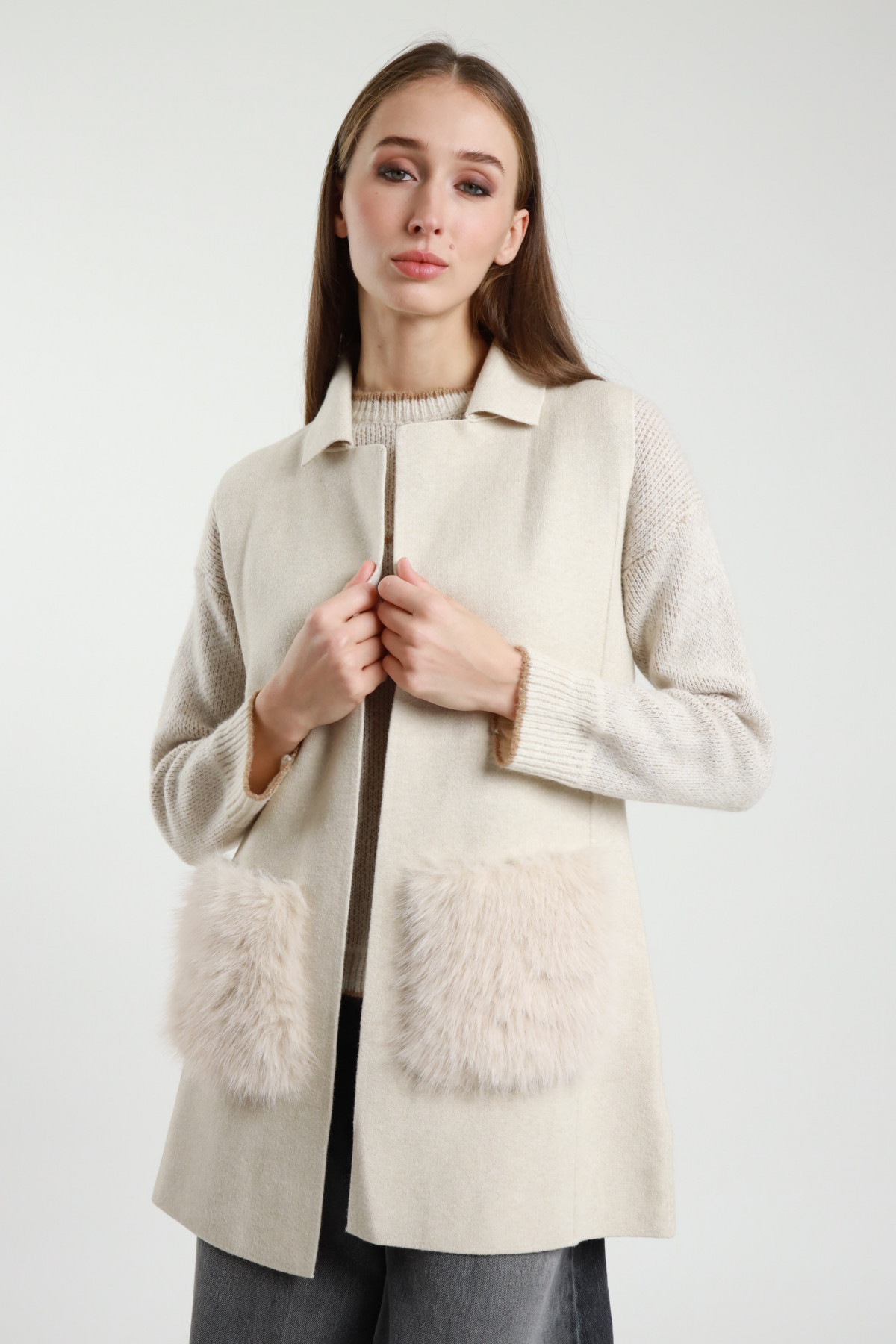 Rever waistcoat + eco fur