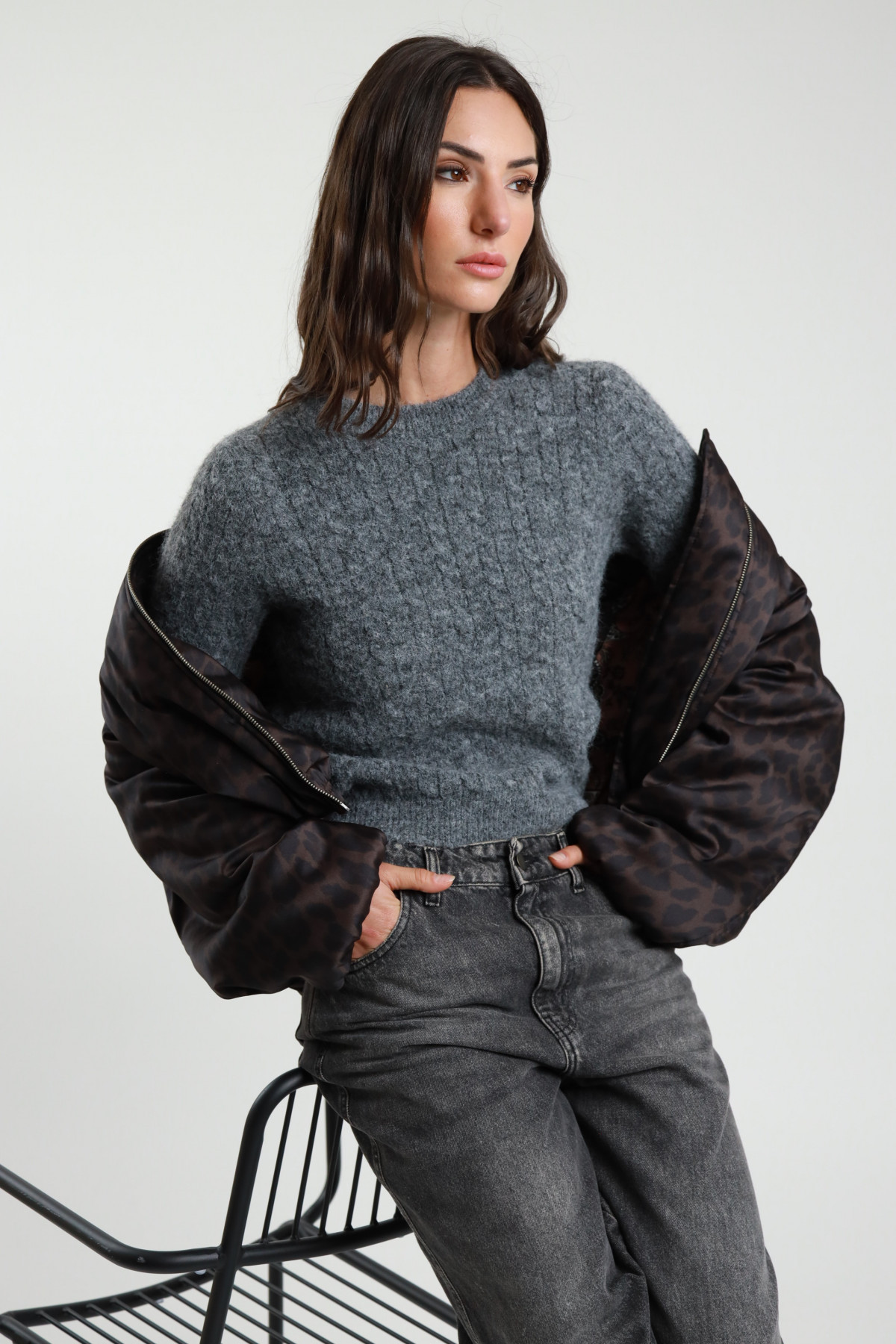 Geflochtener Pullover