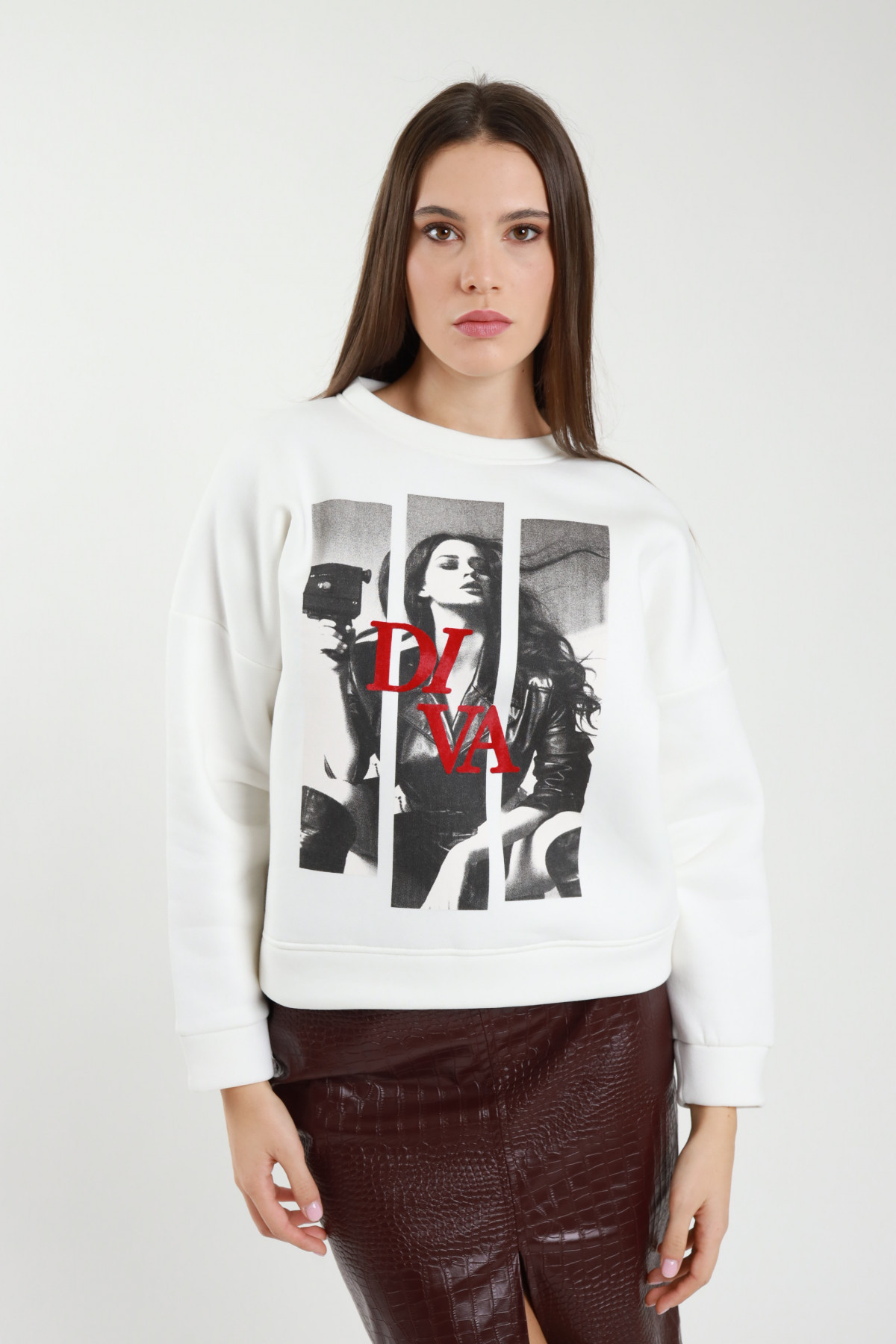 Sweatshirt mit Diva-Print