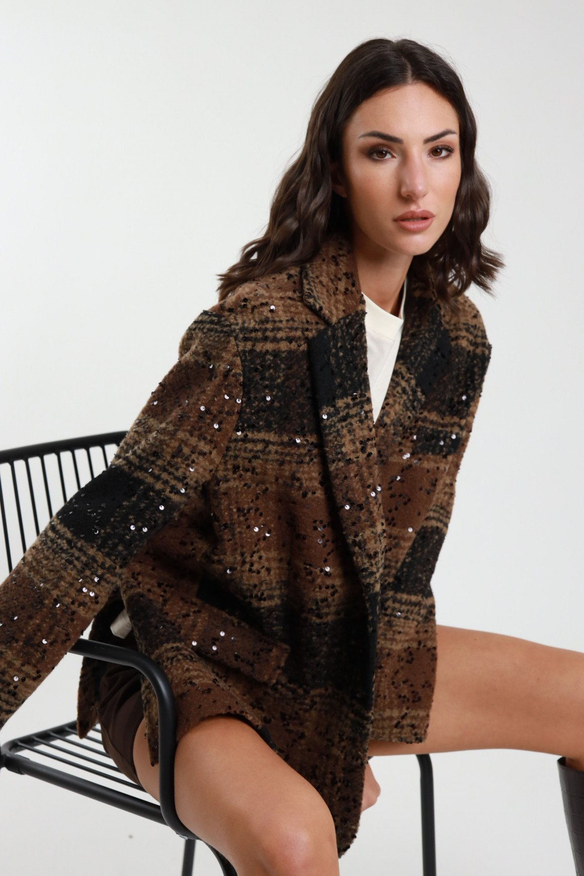 Giacca Check + Paillettes
