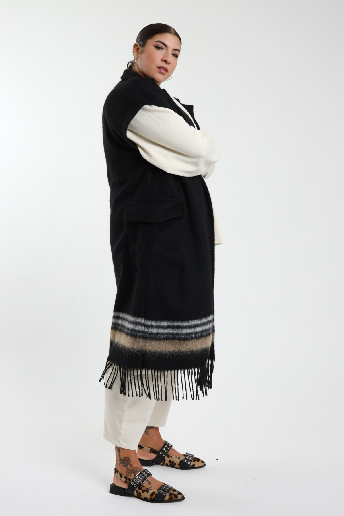 Susy Star - Gilet Lungo Frange