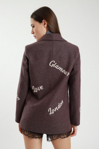 Zweireihige Jacke mit Schriftzug