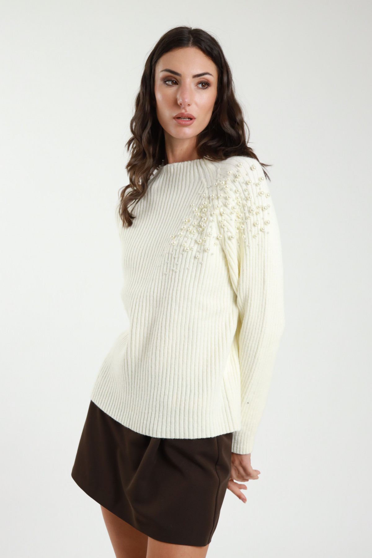 Maglia cratere c/applicazioni 42%pc 30%pbt 23%pa