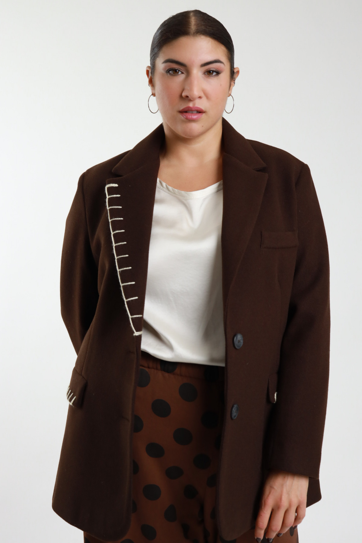 Susy Star - Oversized jacket with print + embroidery