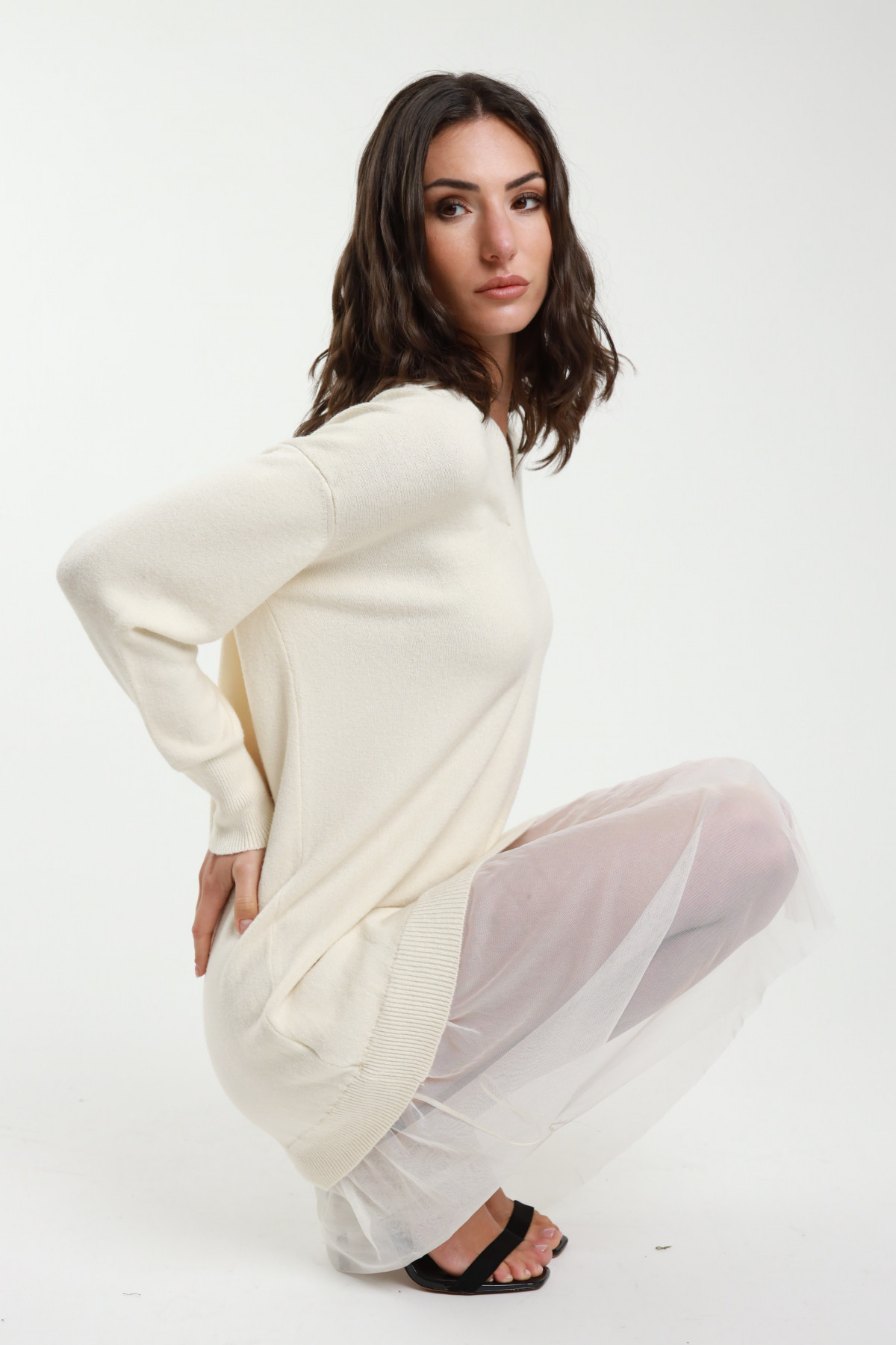 Maxipullover + Tüll