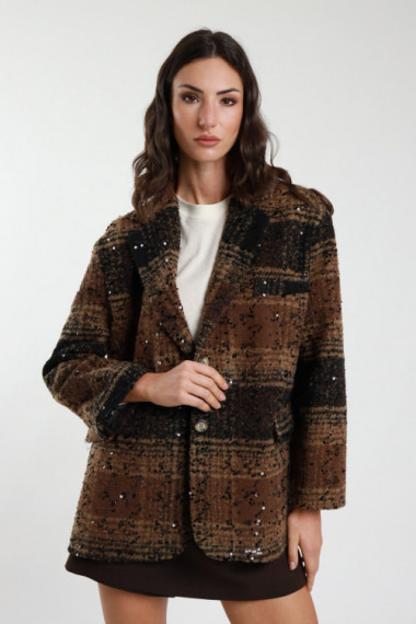 Giacca Check + Paillettes