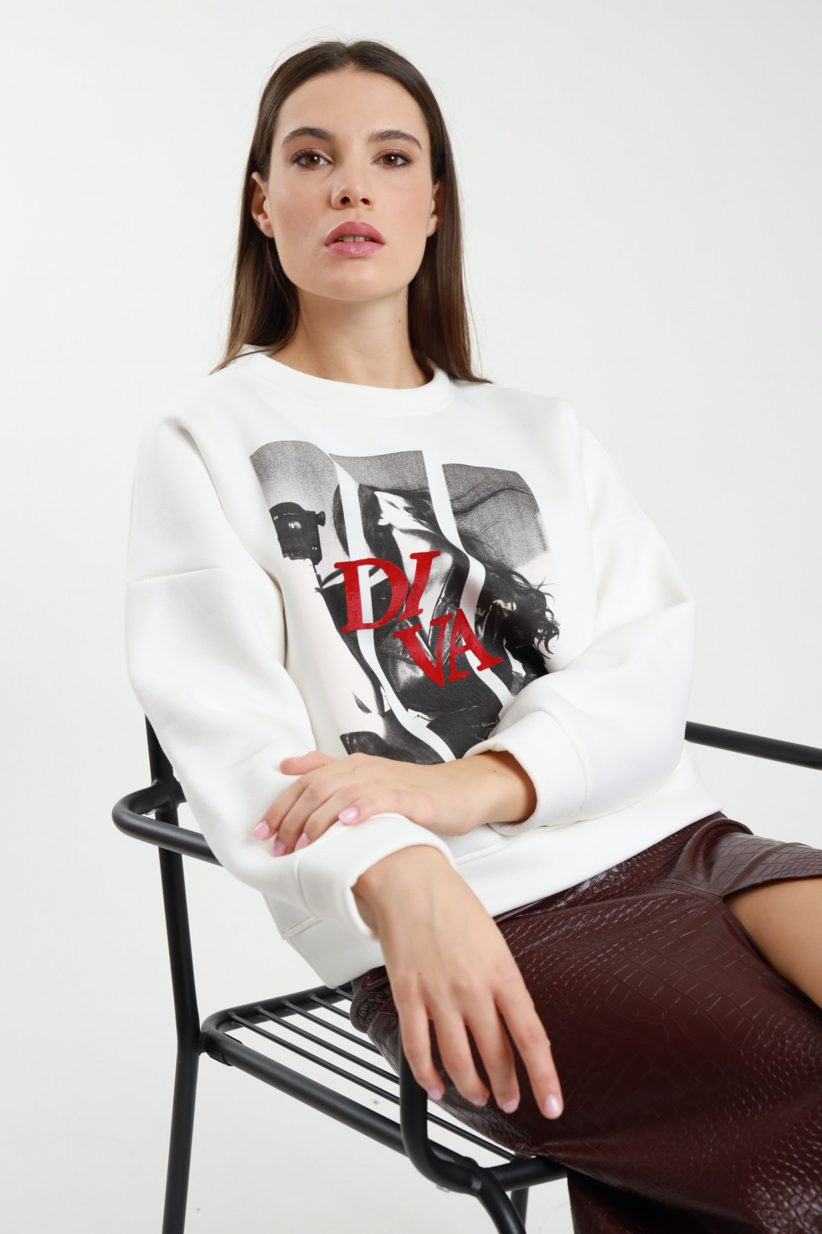Sweatshirt mit Diva-Print