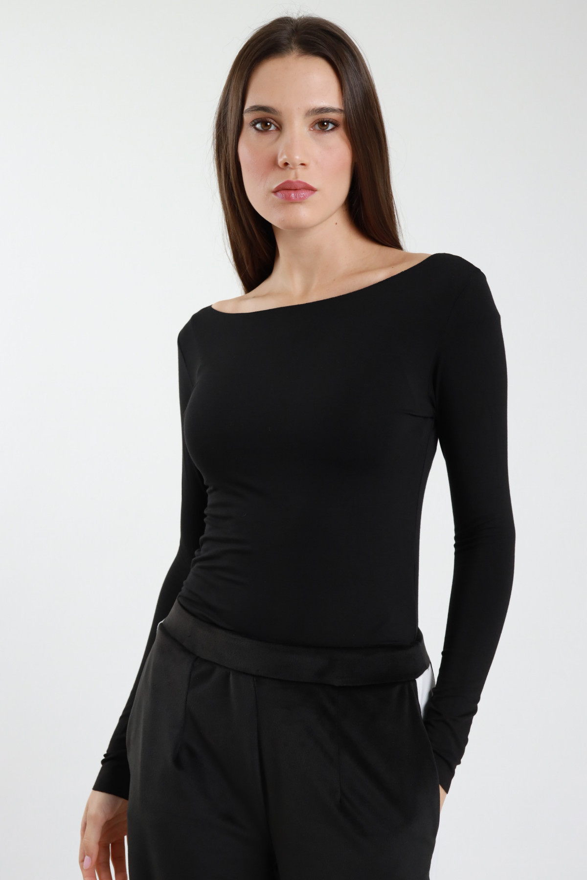 Boat neckline sweater