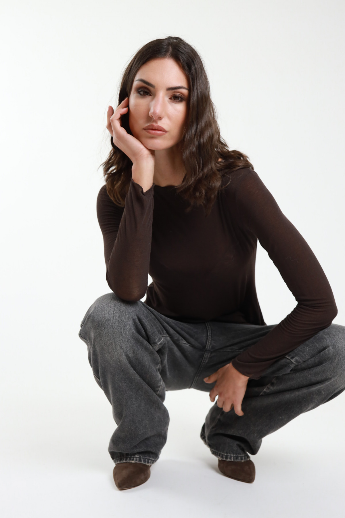 Maglia Misto Cashmere Barchetta