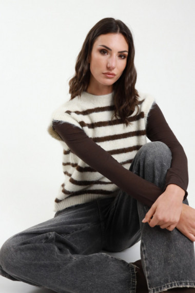 Gilet Rigato Cut-Out