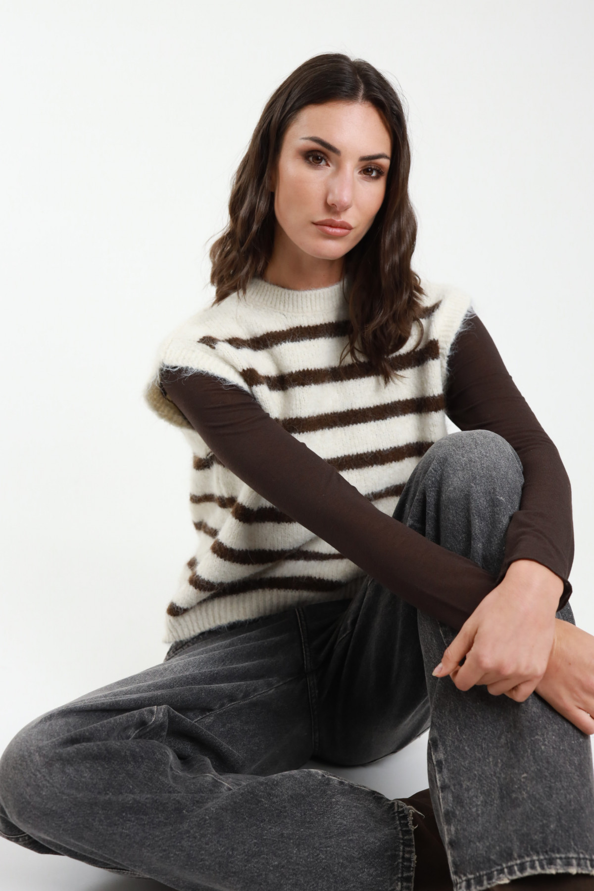 Gilet Rigato Cut-Out