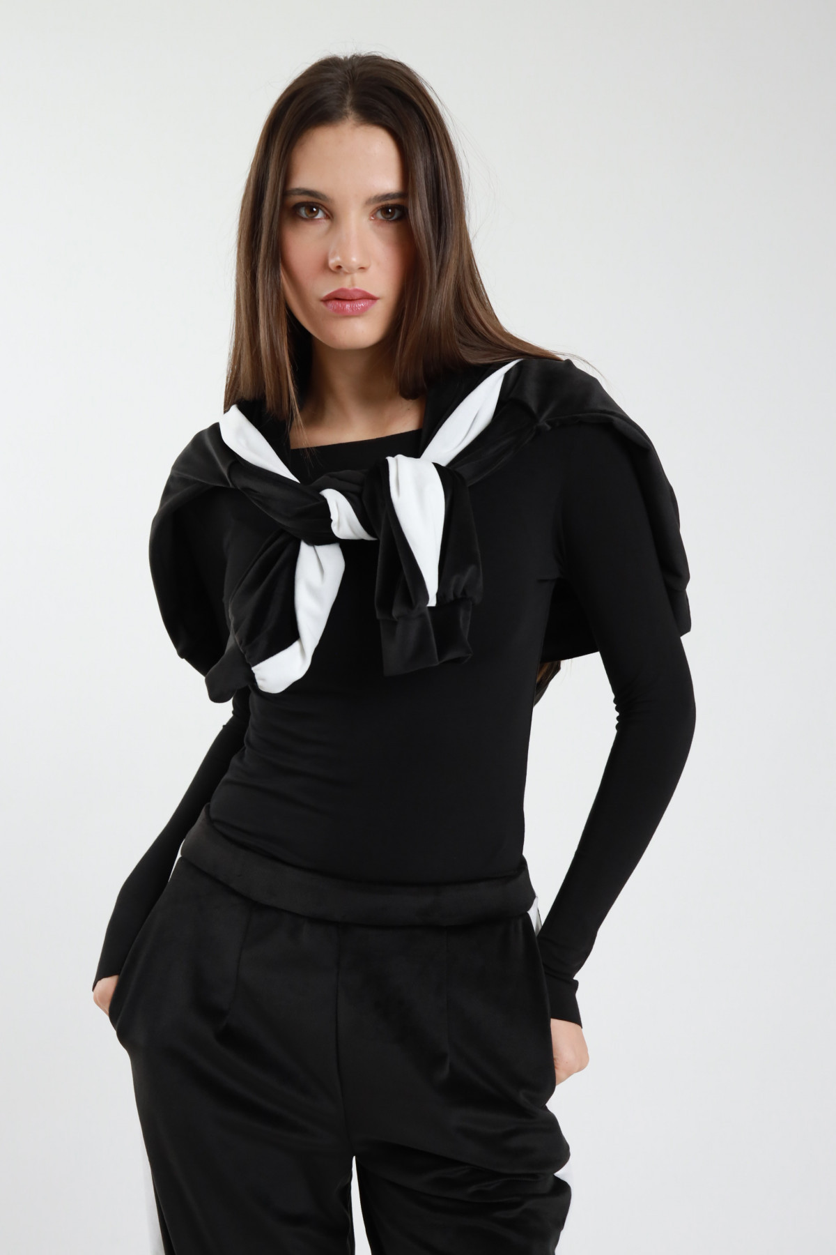 Boat neckline sweater