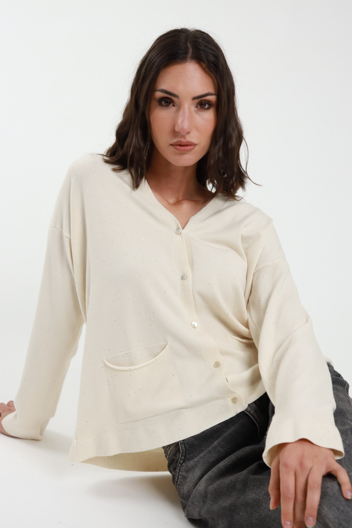Cardigan Over Micro Paillettes
