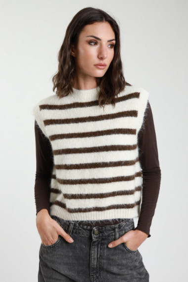 Gilet Rigato Cut-Out