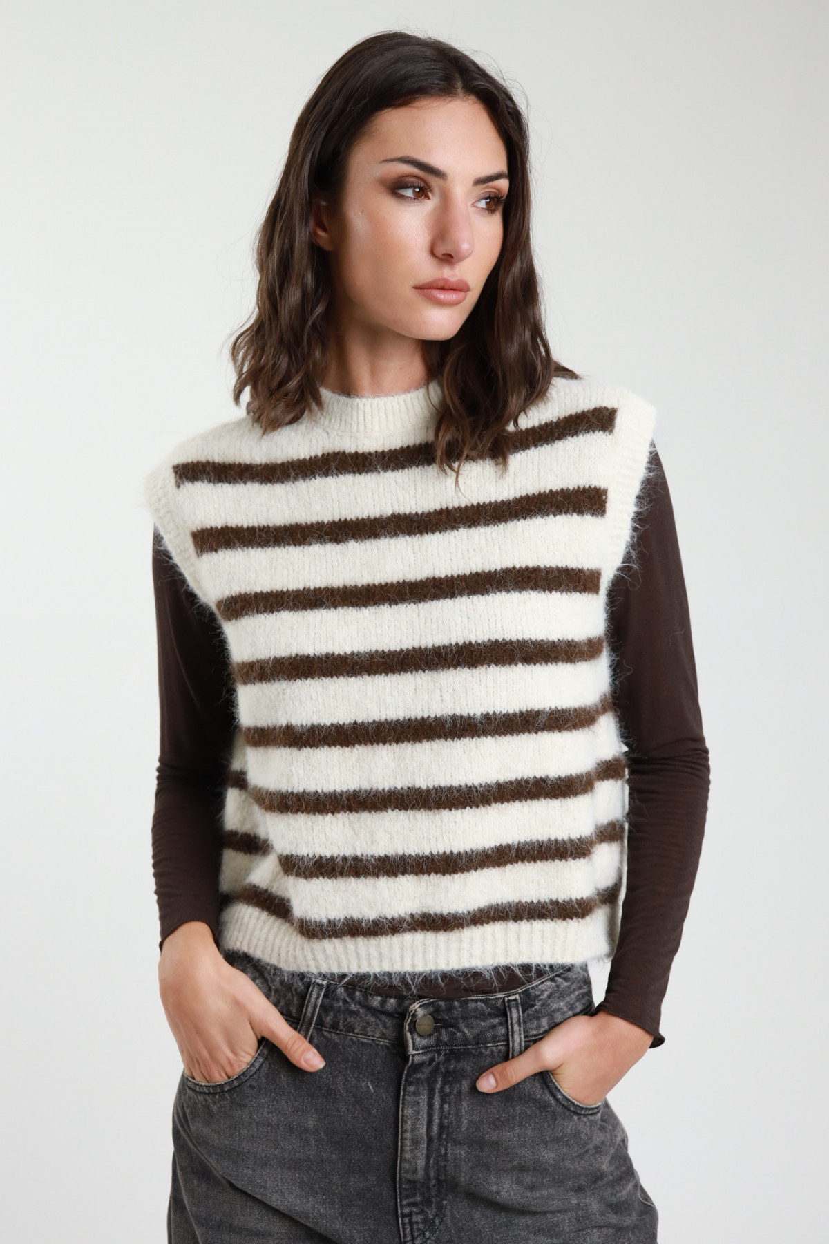Gilet Rigato Cut-Out