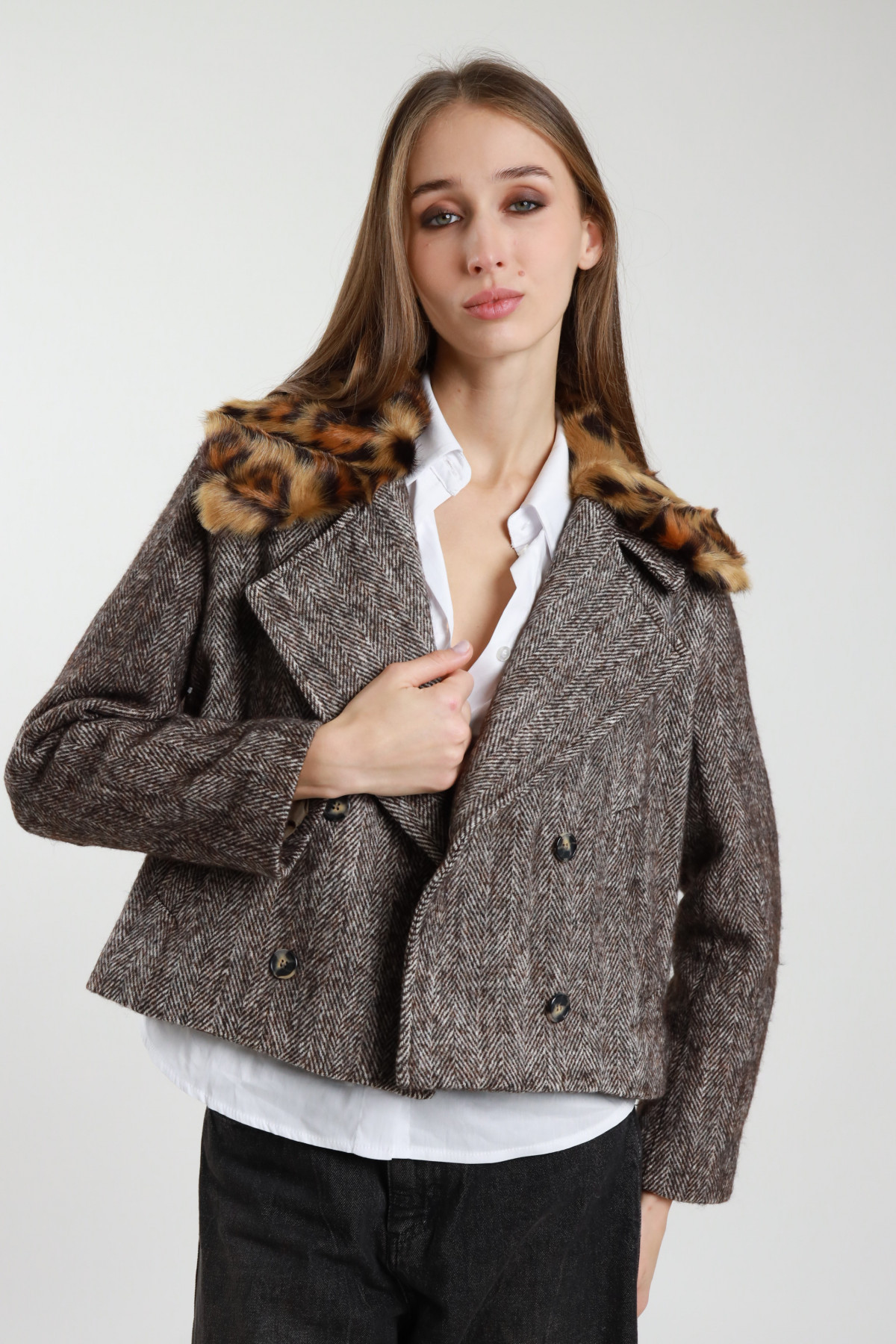 Cappotto Crop Doppio Petto
