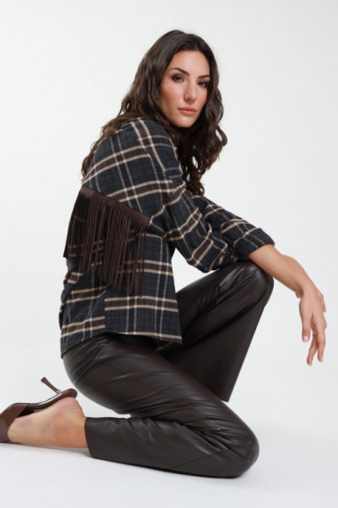 Faux leather trousers