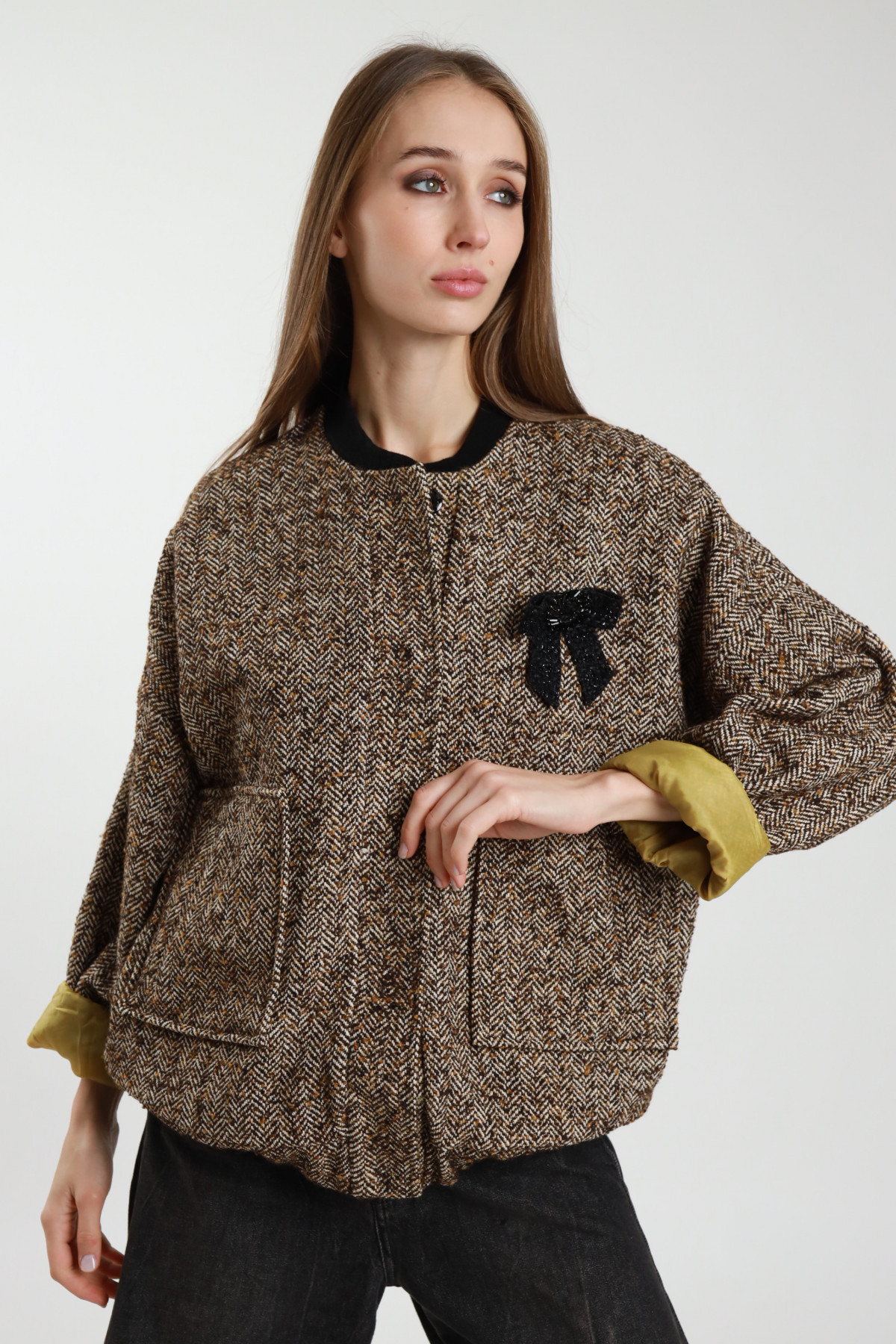 Oversized Bomber Jacket In Fabric