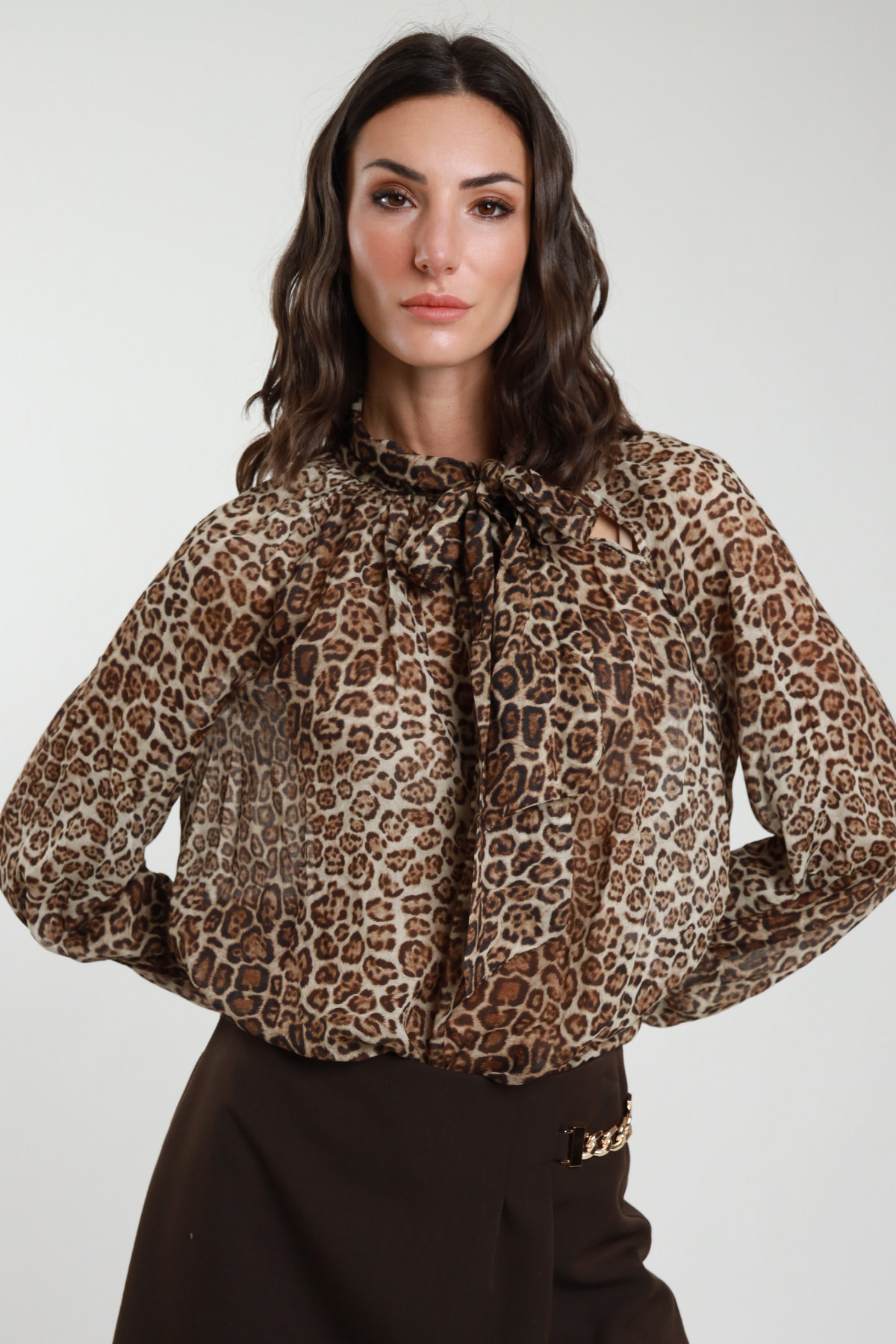 Spotted Blouse With Bow