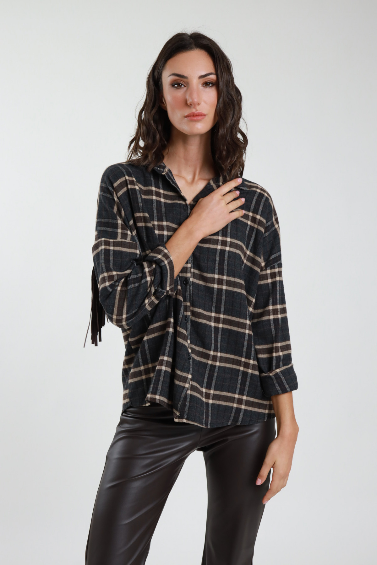 Camicia Check Frange