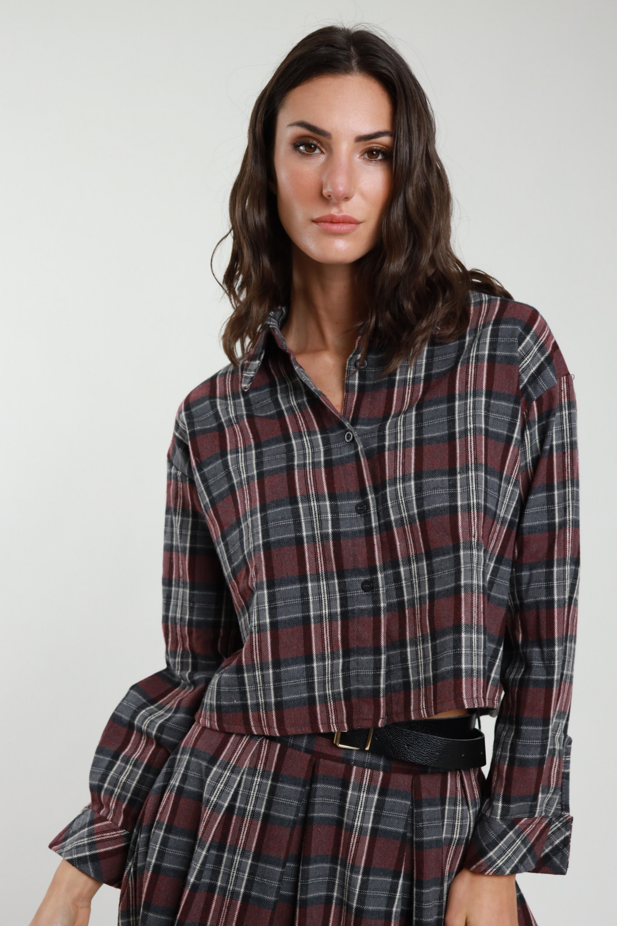 Checked Crop Shirt