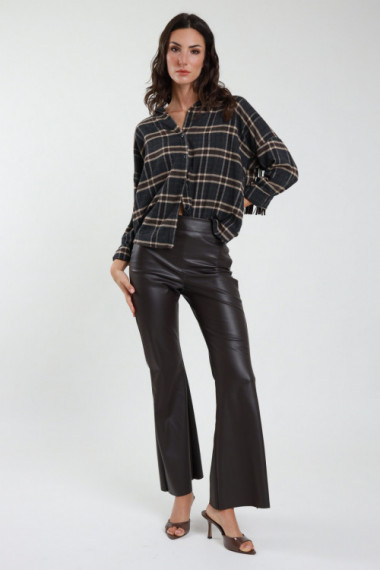 Faux leather trousers