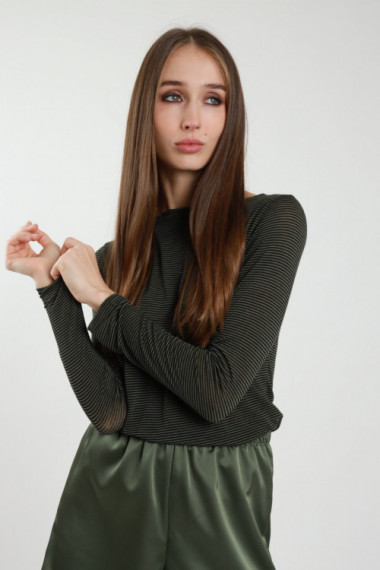 Maglia Rigata con Cashmere