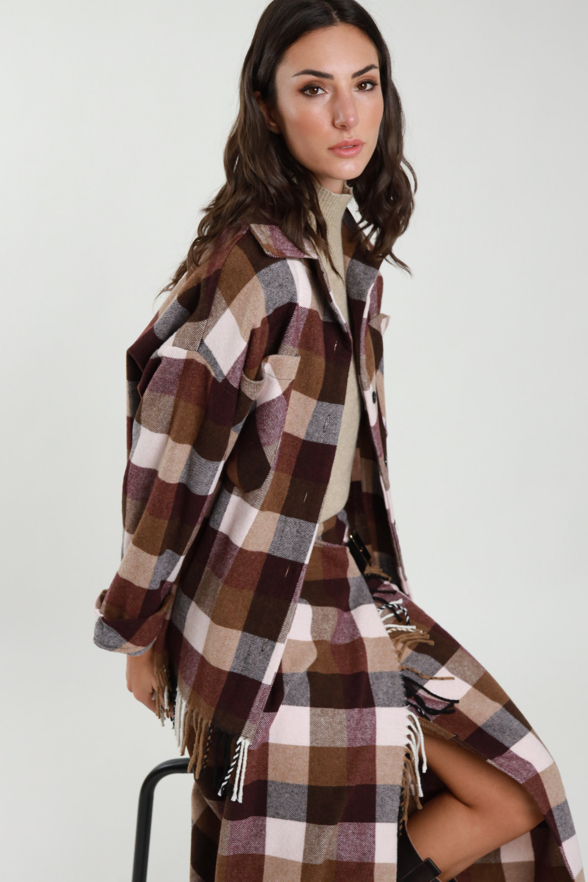 Oversized checked shirt