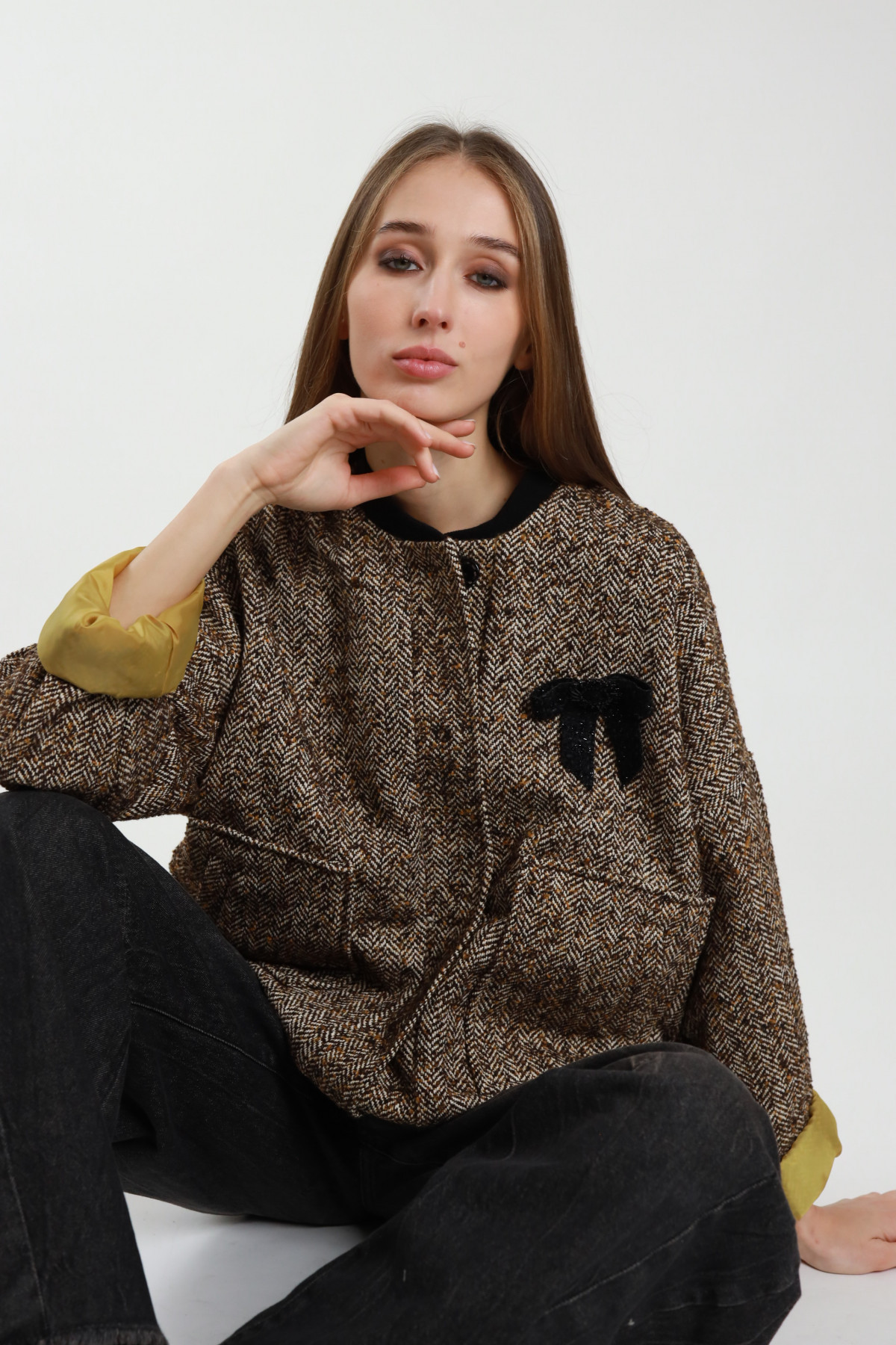 Oversized Bomber Jacket In Fabric