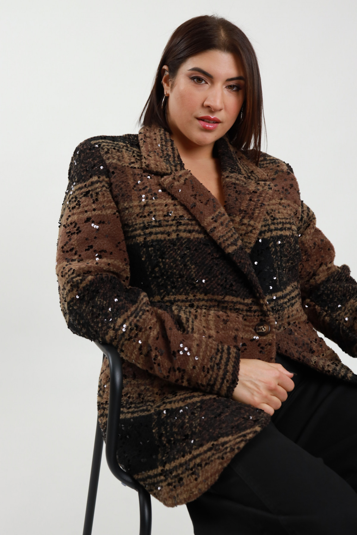 Susy Star - Blazer Check Paillettes