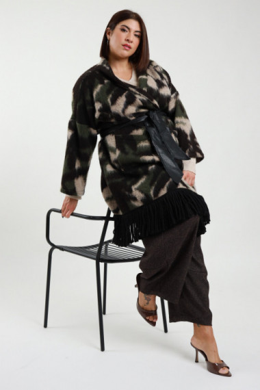 Cappotto jacquard 70%pl 30%wo