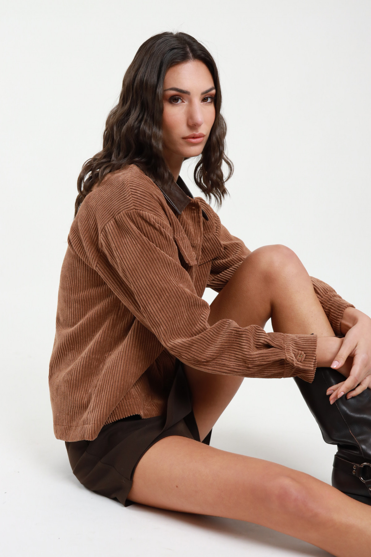 Giacca Camicia Velluto