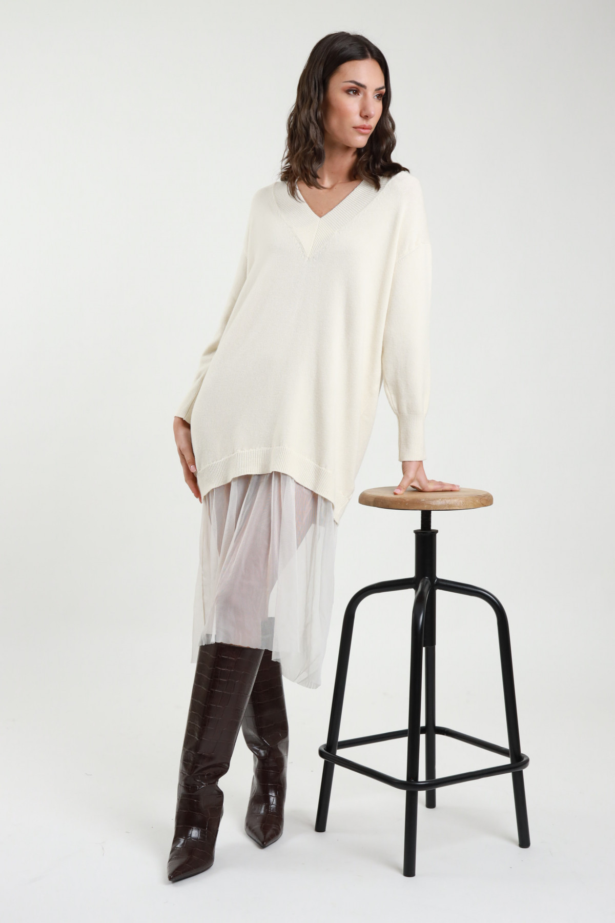 Maxi Maglia con Tulle