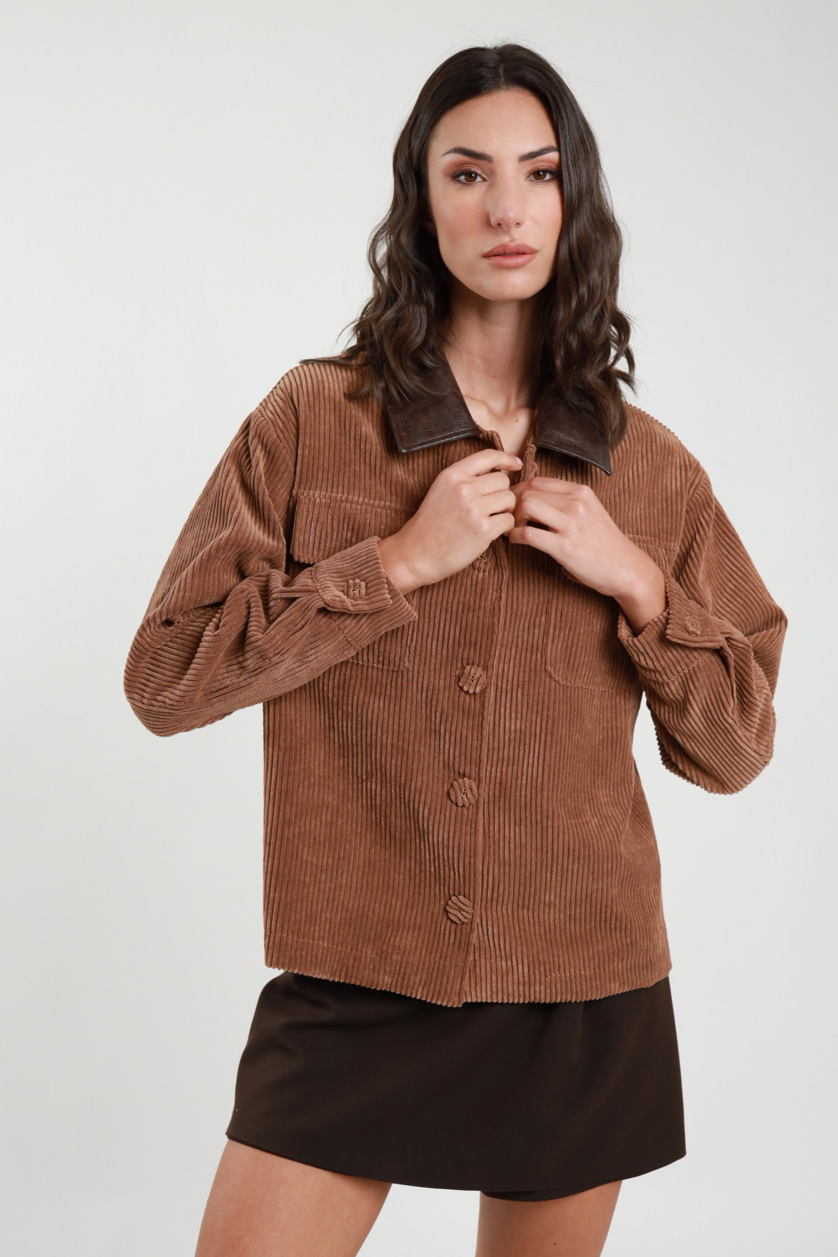 Giacca Camicia Velluto