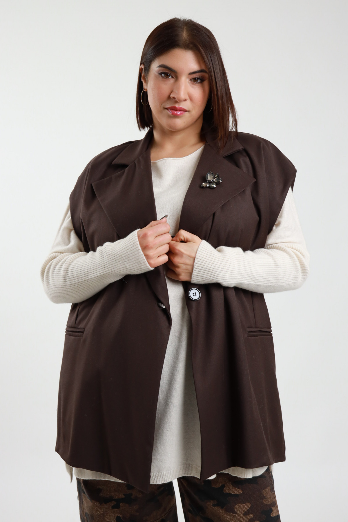 Gilet c/spille 63%pl 34%vi 3%ea