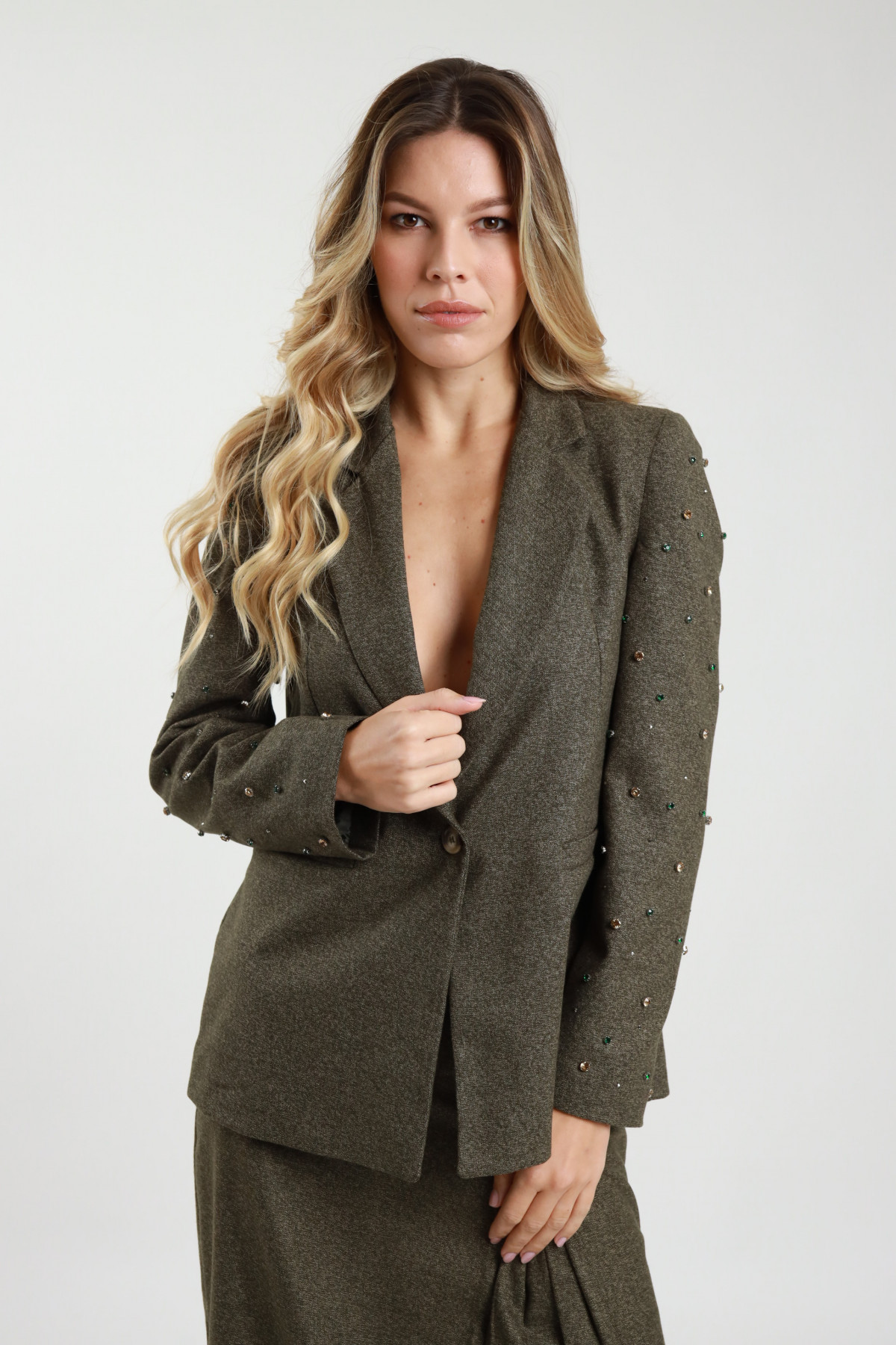 Jacke mit Strasssteinen