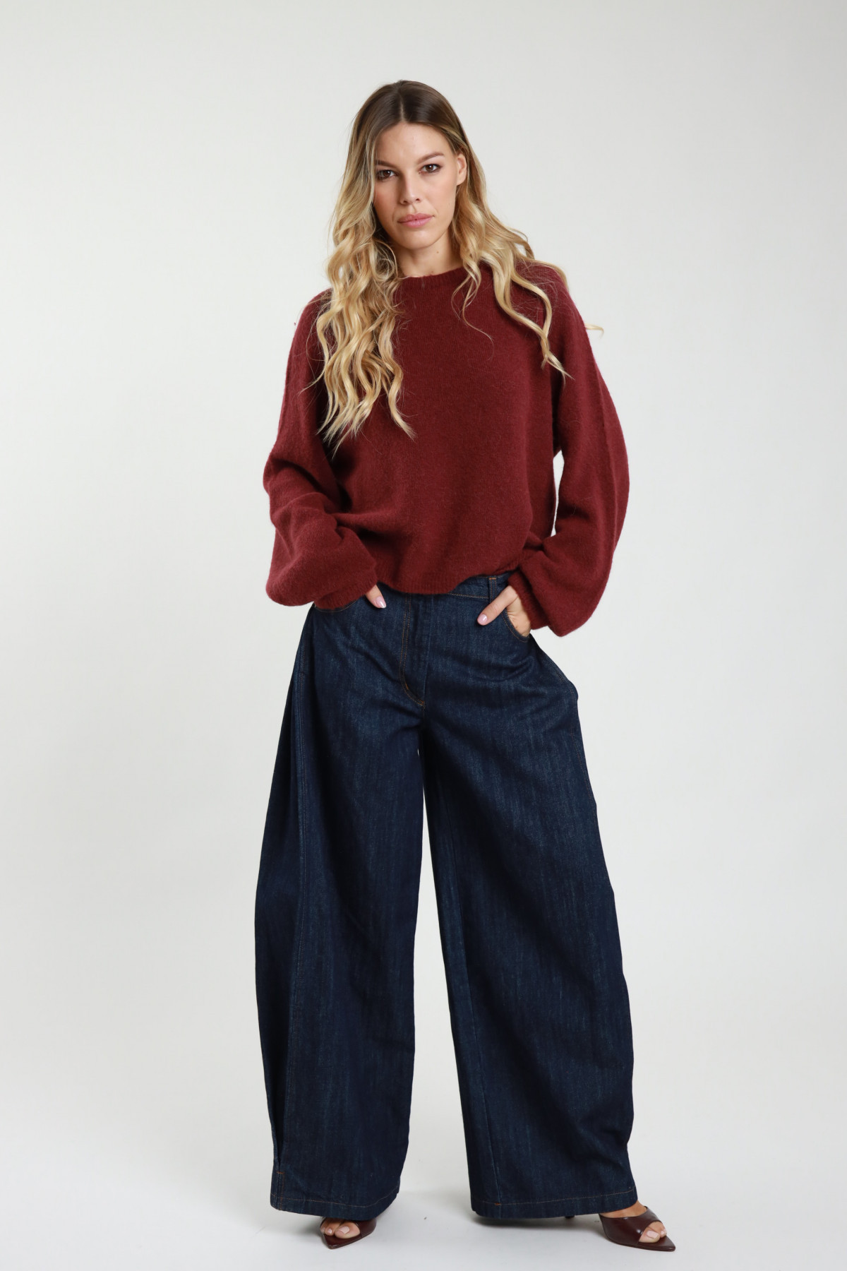 Jeans Over con Pieghe