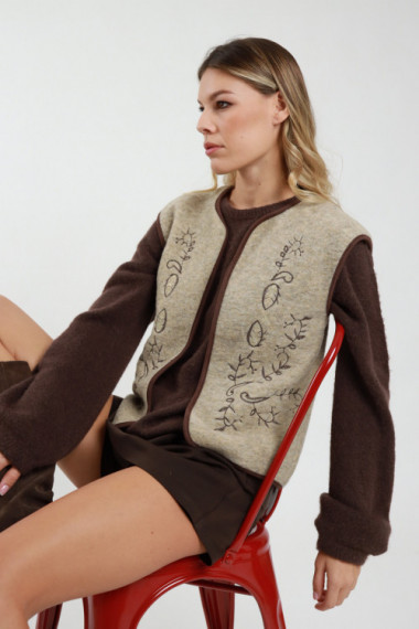 Gilet Con Ricami
