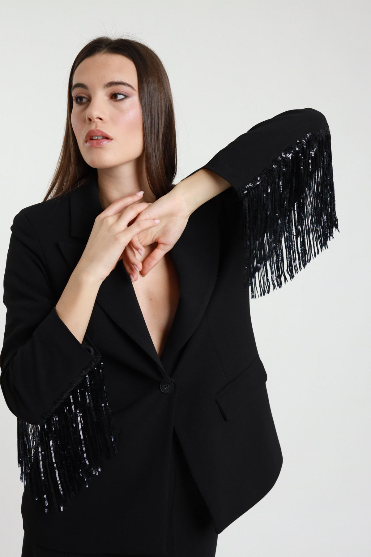 Blazer Frange Paillettes