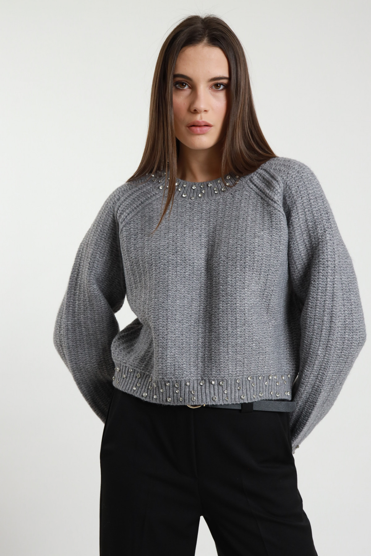 Maglione Strass Orli