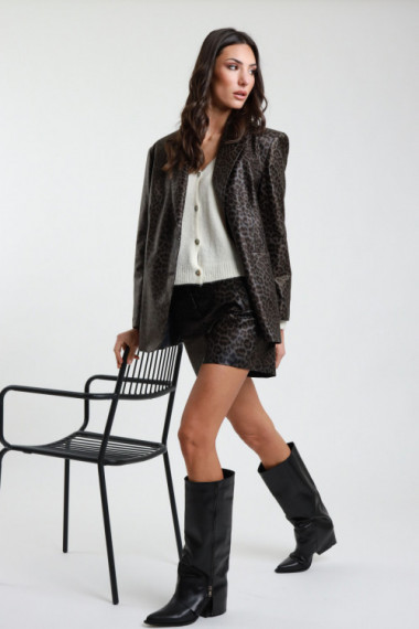 Short Ecopelle Animalier