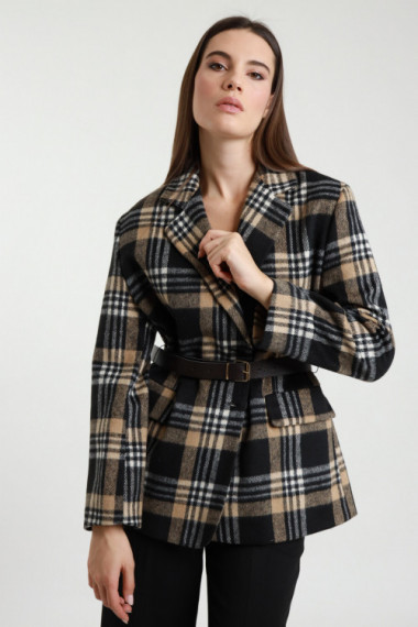 Blazer Check con Cintura