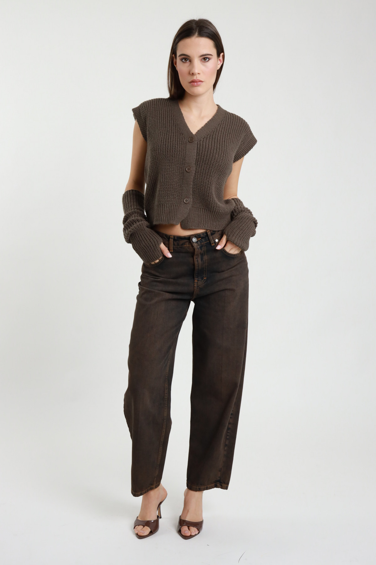 Jeans baggy sabbiato 100%co