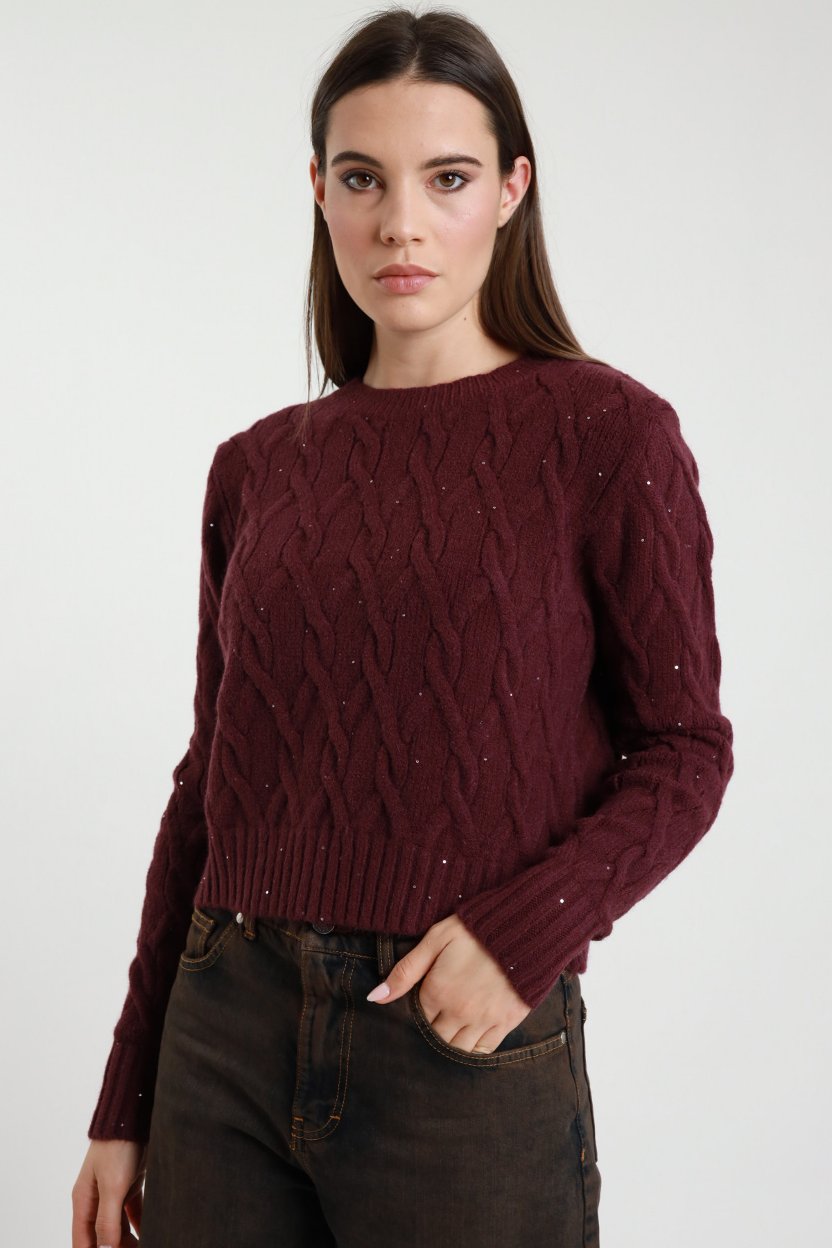 Braided Pullover + Micro Sequins