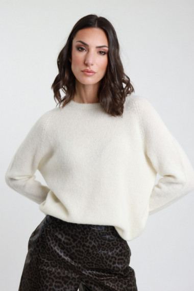 Pullover girocollo 38%ac 32%ny 30%wp